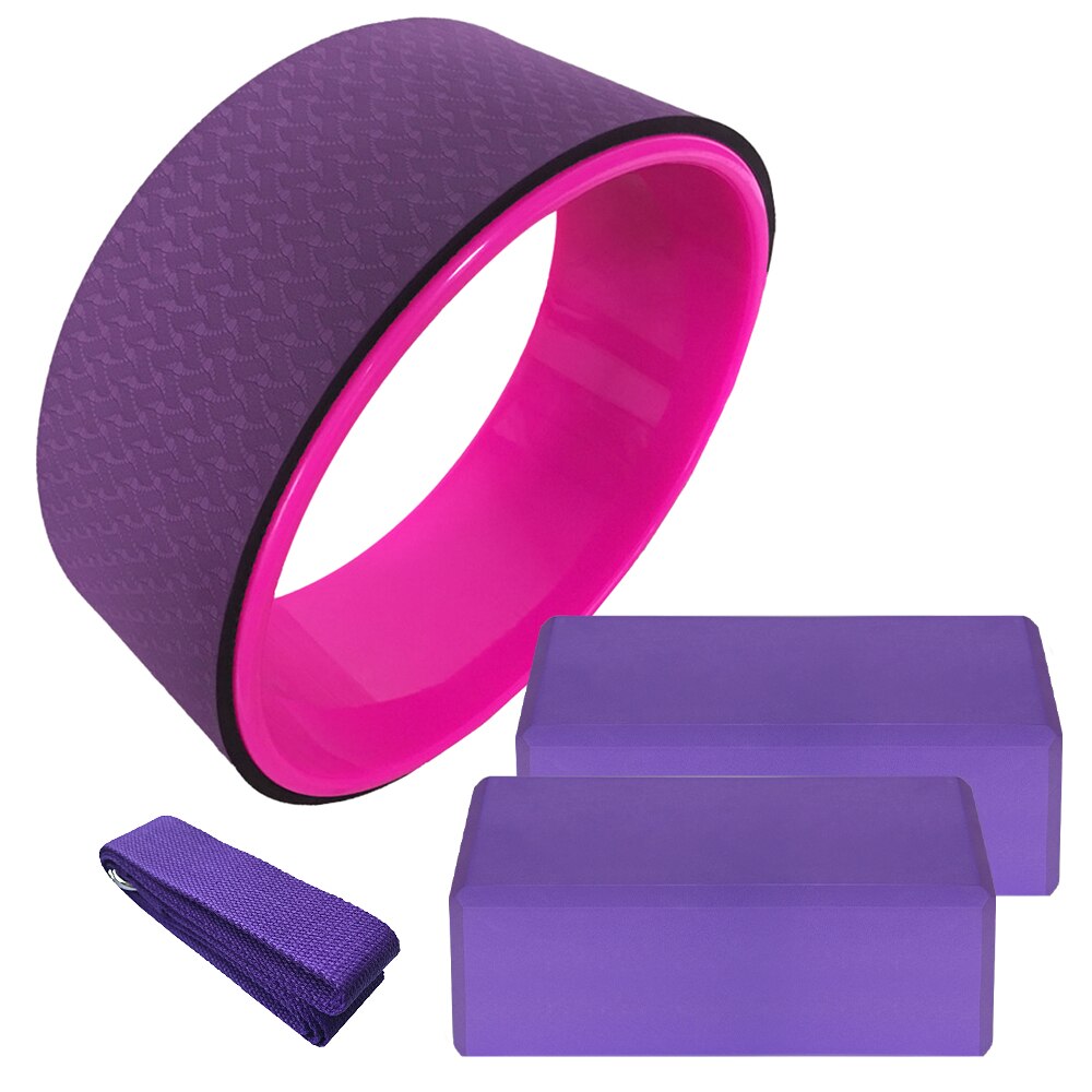 4PCS Yoga Equipment Set Yoga Wheel Cotton Stretching Strap Stability E –  Patching Swag